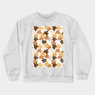 Golden and Brown Colors Autumn Leaves Pattern Crewneck Sweatshirt